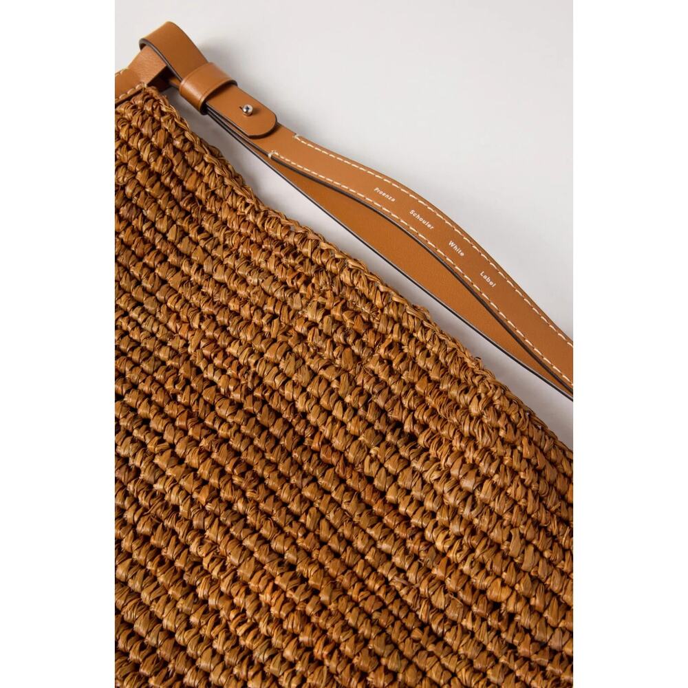 Proenza Schouler White Label Minetta Brown Raffia Shoulder Bag with Pouch - Picture 3 of 15